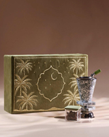 Coffret Cadeau de Luxe pour l'Aïd et le Ramadan, avec Broderie en Velours, Coran, Encens, Bougie, Échantillon de Parfum, Huile Essentielle, 10ml, 30ml, 50ml