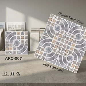 Carreaux de sol en céramique numérique effet bois 300x300mm, finition mate, porcelaine émaillée, design en relief, pour intérieur - Product Image 5