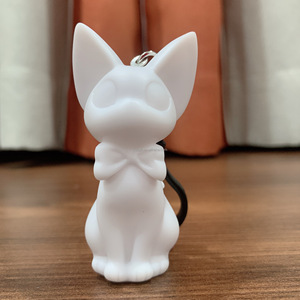 Nouvel Arrivage : Figurine en Résine Blanche, Modèle de Dessin Animé Mignon, Peinture Fluide Artistique DIY, Porte-clés Chat <span class=keywords><strong>Gigi</strong></span>, Graffiti, Sculpture Artisanale de Noël - Product Image 1