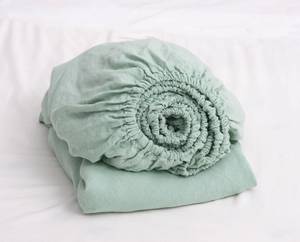 Drap-housse en lin 100% personnalisé bande élastique sécurisée style de qualité-uni 200TC roi reine double pleine double tailles hôtel hôpital - Product Image 4