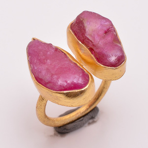 แหวนพลอยสีเงินสเตอริง925แหวนหินหลายชิ้นเครื่องประดับเงินโบราณทรงเฮอร์กิเมอร์สีทองเพชรธรรมชาติ - Product Image 6