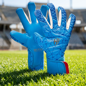 Goalkeeper <b>Gloves</b> Front Palm 4mm German <b>Latex</b> And Backhand Sublimation Printing Medius Cut Finger Protection <b>Gloves</b> - Product Image 3