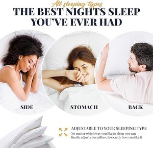 Customized Adjustable Luxury Pillows Set of <b>Back</b> & Stomach Sleepers Cooling Down Alternative Hotel Pillows - Product Image 2