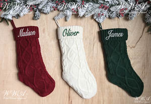 Achat en gros <span class=keywords><strong>de</strong></span> décorations <span class=keywords><strong>de</strong></span> Noël, chaussettes familiales personnalisées en laine tricotée <span class=keywords><strong>de</strong></span> style broderie pour la maison - Product Image 5