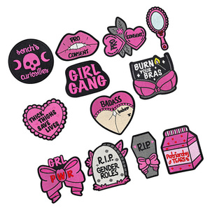 All'ingrosso ragazze rosa cuore personalizzato stampa di calore per bambini di ferro su toppe per i vestiti - Product Image 1