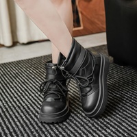 Bottes de neige pour femmes automne-hiver 2026, bout rond, semelle plateforme, tige en cuir véritable