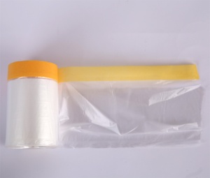 Suministro de fábrica Película de enmascarar Película de PE con cinta Película de enmascarar con tratamiento <span class=keywords><strong>Corona</strong></span> para pintar Enmascarar o proteger - Product Image 2