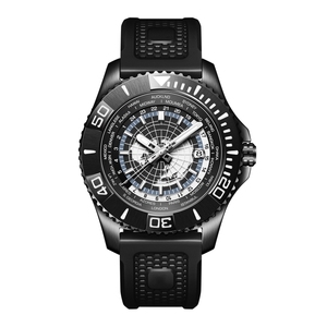 Reloj de Buceo Mecánico Automático de Lujo con Esfera de Mapa <span class=keywords><strong>del</strong></span> Mundo Personalizada de Fábrica OEM, Cristal de Zafiro Luminoso, Resistente al <span class=keywords><strong>Agua</strong></span>, Correa de Goma Azul Marino - Product Image 6