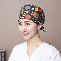 Chapeau d'opération d'hôpital unisexe en coton pur tissé imprimé, pour médecins et infirmières, turban anti-huile, bonnet de nuit, en stock, marque