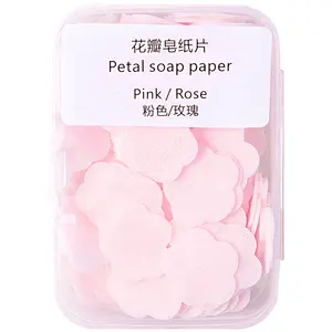 En gros en stock voyage portable papier feuilles de savon citron jasmin rose parfum fleurs papier savon pour le lavage des mains