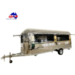 Trailers de comida kebab para venda, trailers de comida espelhados para pizza, café e cerveja