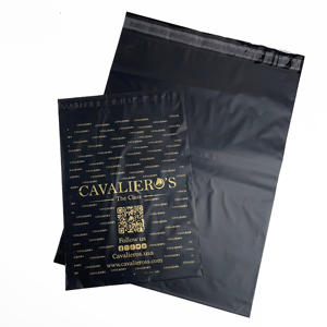 10x13inch Custom Matte Black Poly <b>Mailers</b> with Full-Page Gold Printing - Branded Shipping <b>Bags</b> for Luxury Apparel & Streetwear - Product Image 6