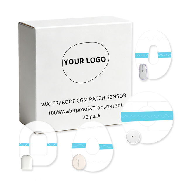 Customized Box Packaging for PU Film CGM Sensor Covers Waterproof Self Adhesive Patches for Libre and Dexcom