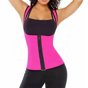 Neoprene Body Shaper Phụ Nữ Mồ Hôi Tắm Hơi Vest Dây Kéo Phía Trước Neoprene Shaper