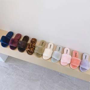 2026 nouvelle peluche de couleur unie intérieure pour pantoufles chaud anti-dérapant pour un usage domestique épaissi conception de fourrure de mode - Product Image 1