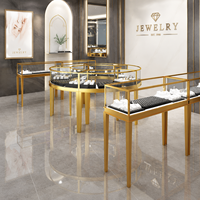 Vitrine de présentation de bijoux de luxe, écologique, durable, étanche, robuste, avec éclairage LED, en verre, pour magasin, aménagement personnalisé, équipement de vente au détail