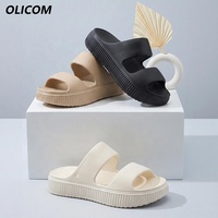 Sandales OLICOM personnalisées avec logo, confortables et légères, pour femmes, avec semelle coussinée, style claquettes à plateforme