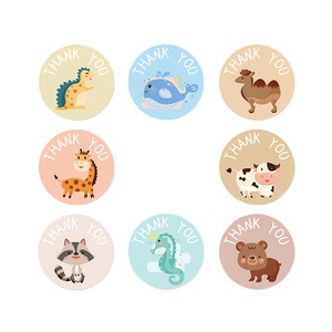 6 Mix Match Animal Vinyl Waterproof <strong>Stickers</strong> Fun Coffee Candy Candle Packaging Label Digital <strong>Printing</strong> Self-Adhesive Thank-You - Product Image 5
