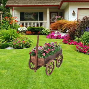 <span class=keywords><strong>Jardinière</strong></span> <span class=keywords><strong>en</strong></span> <span class=keywords><strong>bois</strong></span> Décoration extérieure <span class=keywords><strong>avec</strong></span> <span class=keywords><strong>roulettes</strong></span> et poignée - Product Image 5