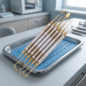 Ensemble de séparateurs gingivaux manuels en acier inoxydable, instruments chirurgicaux dentaires de classe I, poignée moletée, couleur argent - Product Image 4