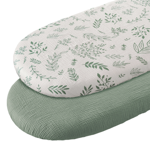 Soft Breathable Muslin <strong>Crib</strong> <strong>Sheets</strong> 2 Pack <strong>Fitted</strong> Baby Bedding for Boys/Girls Standard <strong>Crib</strong> Mattress Size - Product Image 1