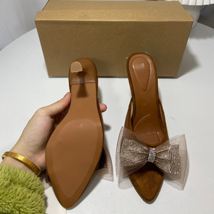 Femmes chaussures 2024 <span class=keywords><strong>France</strong></span> Type été bout pointu talon haut strass sandales Sandalias Feminina <span class=keywords><strong>Salto</strong></span> femmes sandales chaussures de luxe - Product Image 2