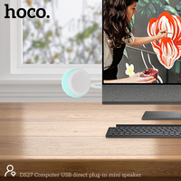 Speaker Mini PC Hoco OEM DS27, Suara Jernih, Portabel, USB Tunggal, Plug-in Langsung