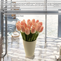 Fleurs de table artificielles en soie style européen, tulipes faites à la main, pour Noël et remise de diplôme, décoratives, résistantes aux UV, écologiques, longue durée de vie