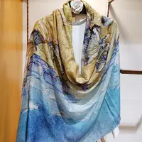 गर्म बिक्री कस्टम डिजाइन स्कार्फ महिला अति सूक्ष्म शुद्ध रेशम और कश्मीरी शाल लंबे दुपट्टा
