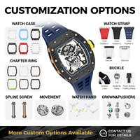 Montre automatique mécanique en fibre de carbone CRONUSART Art, boîtier tonneau 44 mm, tourbillon squelette pour homme, réserve de marche de 42 heures