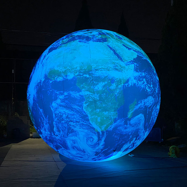 Event Decoration Giant Inflatable Earth Balloon World Globe Inflatable Planets Ball with LED Lighting