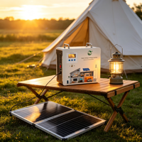 Système de stockage d'énergie solaire hybride 0-5 kWh avec batterie au lithium LiFePO4 empilable, onduleur à onde sinusoïdale pure et contrôleur MPPT intégré