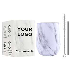 Hot 12oz <b>Double</b> <b>Wall</b> Vacuum Tumbler Stainless Steel BPA Free Food Grade Travel <b>Mug</b> Lid Custom Cups Tea Wine - Product Image 1