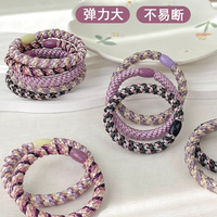 Élastiques à cheveux tressés couleur bonbon, très extensibles en latex, attaches pour queue de cheval sans tirage, bandeaux sans couture, accessoires pour cheveux, cadeau pour femme