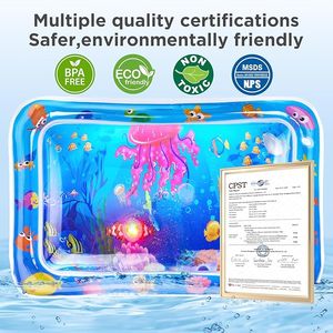 Estera de agua para gatos iluminada multicolor, agua para gatos antiarañazos con peces flotantes, juguete interactivo para gatos, ejercicio, caza, juguetes para gatitos - Product Image 3