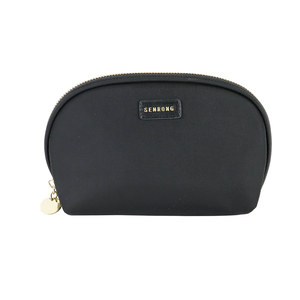 Étui de voyage en toile de coton avec logo personnalisé pour femmes, fabriqué en usine BSCI, sac à maquillage Senda en nylon RPET personnalisé, style féminin, fermeture éclair en métal doré - Product Image 3