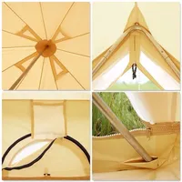 Nouveau design 3M/4M/5M/6M Camping en plein air yourte de luxe Glamping 4 saisons 5-12 personnes famille toile coton grande cloche tente