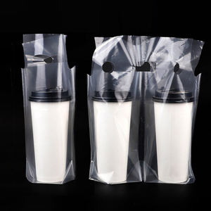 Bolsas impermeables de plástico con fondo cuadrado para té de burbujas, Embalaje seguro para llevar a cabo para uso en supermercados - Product Image 1