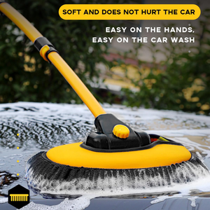 Adjustable Long Handle Chenille Velvet Car Wash <b>Brush</b> Multi-Angle Rotating Soft Plastic Cleaning for Car Detail Wheel Cleaning - Product Image 4