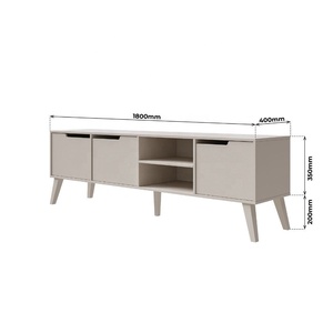 カスタムシンプルスタイル引き出しテレビスタンドライトホワイトとグレーフラットデザインエンターテインメントテーブルメディアコンソールサイドボード - Product Image 3