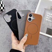 Étui de téléphone en cuir à motif d'affaires pour iPhone 16Pro Max 15pro 14 étui de protection aspiration magnétique sens de la peau Plus étui Iphone16