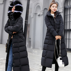 Abrigo de Invierno Elegante para <span class=keywords><strong>Mujer</strong></span>, Estilo Moderno, Recién Llegado, con Cuello de Piel Grande, Largo, Grueso, Ajustado, de Algodón - Product Image 4