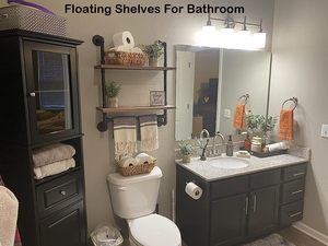 Estantes <span class=keywords><strong>de</strong></span> tubería <span class=keywords><strong>de</strong></span> hierro Estantes <span class=keywords><strong>de</strong></span> baño industriales con <span class=keywords><strong>toallero</strong></span> Estante industrial <span class=keywords><strong>de</strong></span> 2 niveles Montado en la pared con gancho para cocina <span class=keywords><strong>de</strong></span> dormitorio - Product Image 2