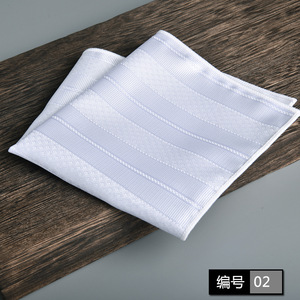 Người Đàn Ông Của Trắng Khăn Tay Jacquard Đồng Bằng Gấp Vuông Hoa Người Đàn Ông Của Phù Hợp Với Phụ Kiện Trong Kho - Product Image 3