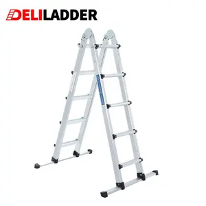 NEW DESIGN Folding Step Extension Aluminum Ladder With Retractable Stabilizer Bar