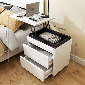 Simple modern bedroom storage cabinet, Nordic style multifunctional storage unit, easy-to-use bedside <b>table</b>. - Product Image 1