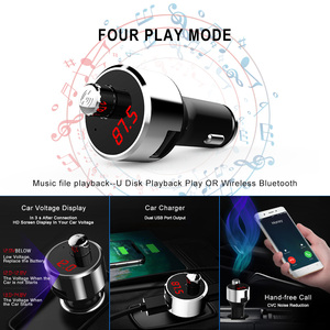 2023ワイヤレススクリーンディスプレイハンズフリーデュアルUSBポートカーモジュレーターBluetoothFMトランスミッター (Aux <span class=keywords><strong>Bluetooth</strong></span>カーキット付き)