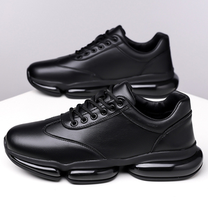 Zapatos Deportivos Casuales de Cuero para Hombre, Botas de Seguridad de Fibra Ultrafina para Primavera y Otoño, Plataforma Baja, Transpirables y Ligeras - Product Image 5