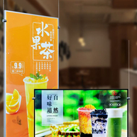 Papan Tampilan Gantung Vertikal Persegi Panjang, Spanduk Pameran Lightbox 2 Sisi Bingkai Aluminium Full Color LED Dekoratif untuk Iklan