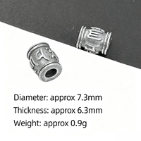Perles et entretoises DIY en argent plaqué cuivre avec motifs Hui, Tai-Chi et pièces de monnaie, pour la bénédiction et l'attirance de la richesse